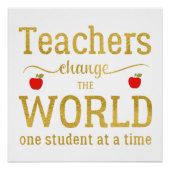 Lehrer inspirierende Goldskripte zitieren roten Ap Poster (Vorderseite)