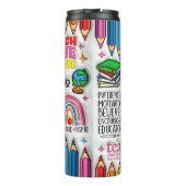 Lehrer: Inspiriert, wachsen, Minds, Herzen Thermosbecher (Rückseite)