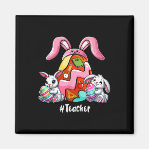 Lehrer Job Tools Osterbunnies Jagd Eier Team Magnet