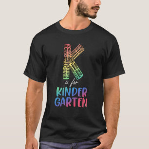 Lehrer K ist für Kindergarten-Lehrer Tie Dye Rücke T-Shirt