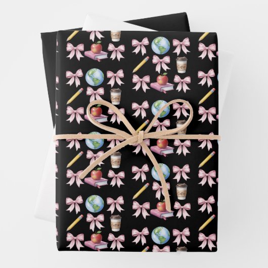 Lehrer Kaffee Bogen Süße Dankeschön-Geschenke Geschenkpapier Set (Beispiel)