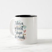 Lehrer Kaffeetasse – Es braucht ein großes Herz, u (Vorderseite Links)