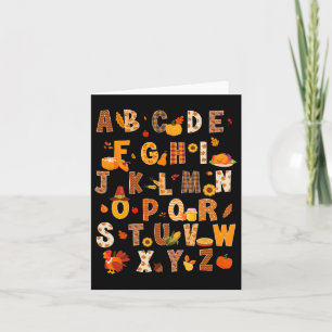 Lehrer Kids Alphabet Türkei Pumpkin Herbst Danke Karte