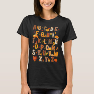Lehrer Kids Alphabet Türkei Pumpkin Herbst Danke T-Shirt