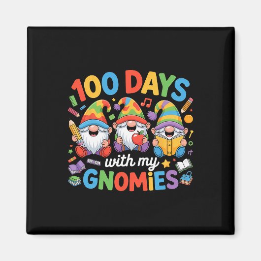 Lehrer Kinder Gnom 100 Tage Schule  Magnet (Vorne)