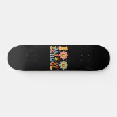 Lehrer Kinder Retro Groovy 100 Tage 0f Schule Skateboard (Horizontal)