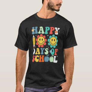 Lehrer Kinder Retro Groovy 100 Tage Glücklicher 10 T-Shirt
