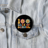 Lehrer Kinder Retro Groovy 100 Tage Schule Button (Beispiel)