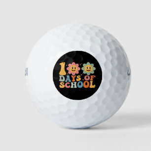 Lehrer Kinder Retro Groovy 100 Tage Schule Golfball