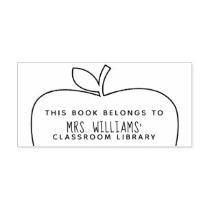 Lehrer-Klassenzimmer-Bibliotheks-Apple-Kontur Permastempel
