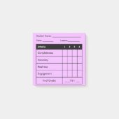 Lehrer Klassifizierung Rubriken Unterricht rosa Po Post-it Klebezettel (Vorderseite)