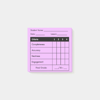 Lehrer Klassifizierung Rubriken Unterricht rosa Po Post-it Klebezettel