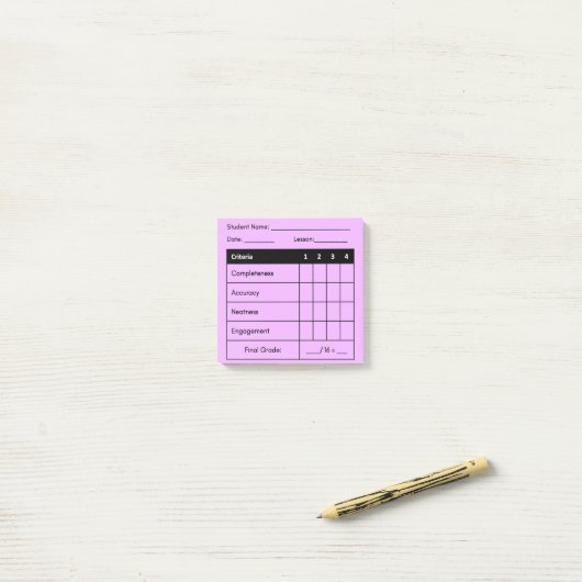 Lehrer Klassifizierung Rubriken Unterricht rosa Po Post-it Klebezettel (Auf Schreibtisch)