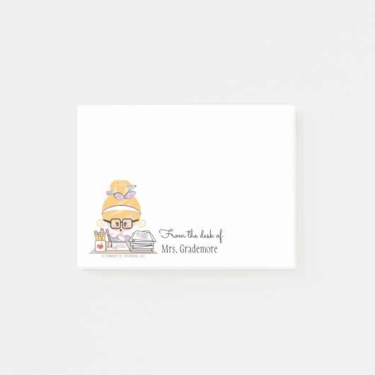 Lehrer-klebrige Anmerkungen blond Post-it Klebezettel (Vorderseite)