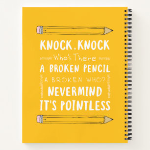 Lehrer Knock Knock Jokes Stift Puns Kid Spaß Notizblock