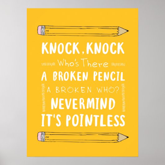 Lehrer Knock Knock Jokes Stift Puns Kid Spaß Poster (Vorne)