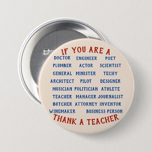 Lehrer-Knopf Button (Vorne & Hinten)