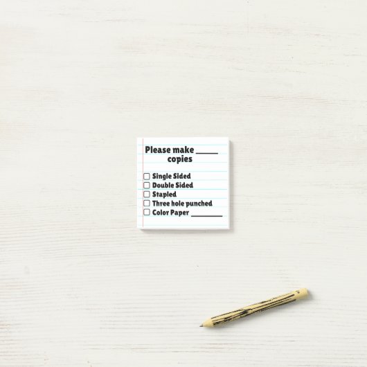 Lehrer kopiert Sticky Note Post-it Klebezettel (Auf Schreibtisch)