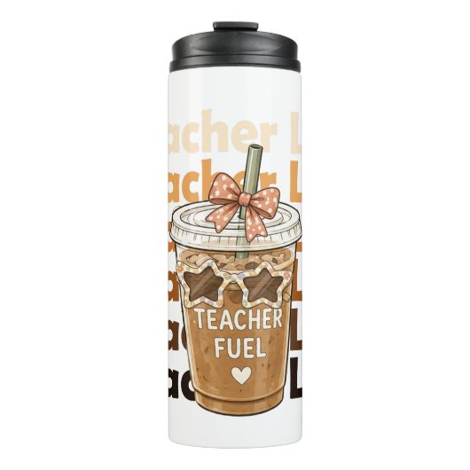 Lehrer-Kraft-Eiskaffee Lehrer-Leben Thermosbecher (Vorderseite)