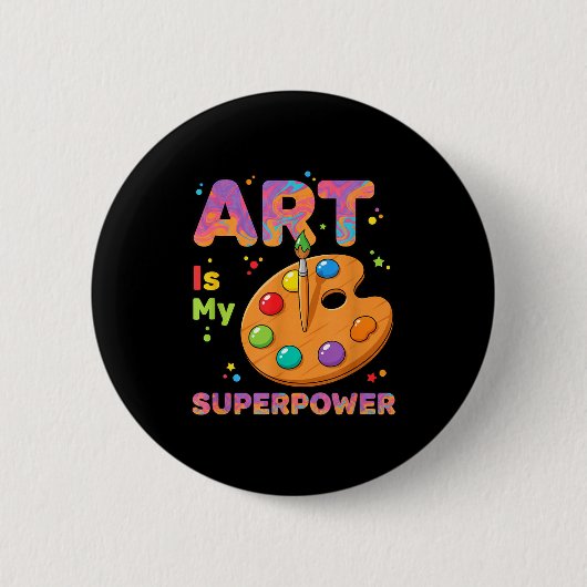Lehrer - Kunst ist mein Superwer-Kunstlehrer Zeich Button (Vorderseite)