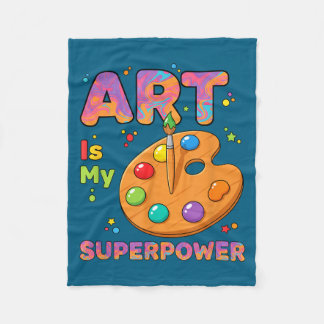 Lehrer - Kunst ist meine Superkraft Kunstlehrer Ze Fleecedecke