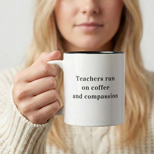 Lehrer laufen auf Kaffeekonzept Kaffeetasse