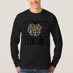 Lehrer Leben Leopard Apfel Tag des Lehrers Zurück  T-Shirt
