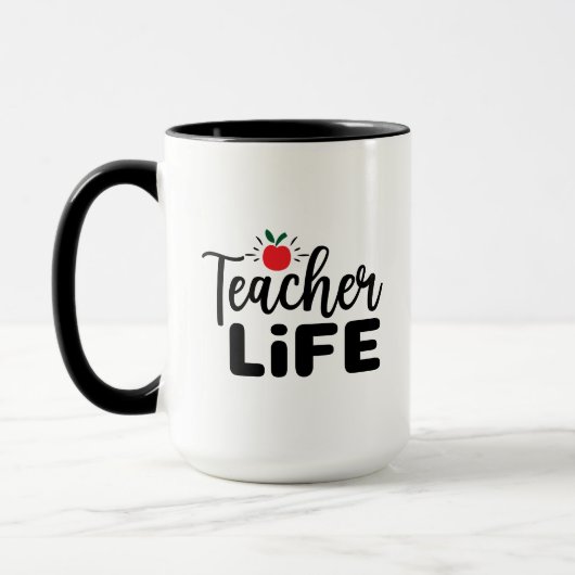 Lehrer-Leben-Wortkunst Tasse (Links)