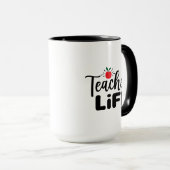 Lehrer-Leben-Wortkunst Tasse (VorderseiteRechts)