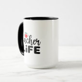Lehrer-Leben-Wortkunst Tasse (Vorderseite Links)
