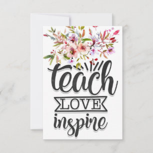 Lehrer Lehre Liebe Inspiriert Dankeskarte