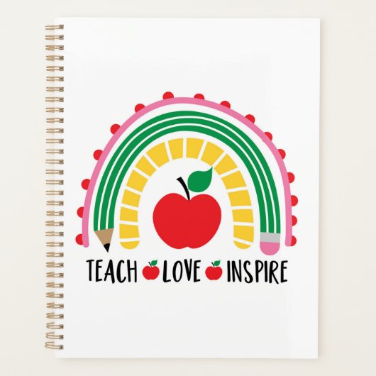 Lehrer Lehre Liebe Inspiriert Planer (Vorderseite)