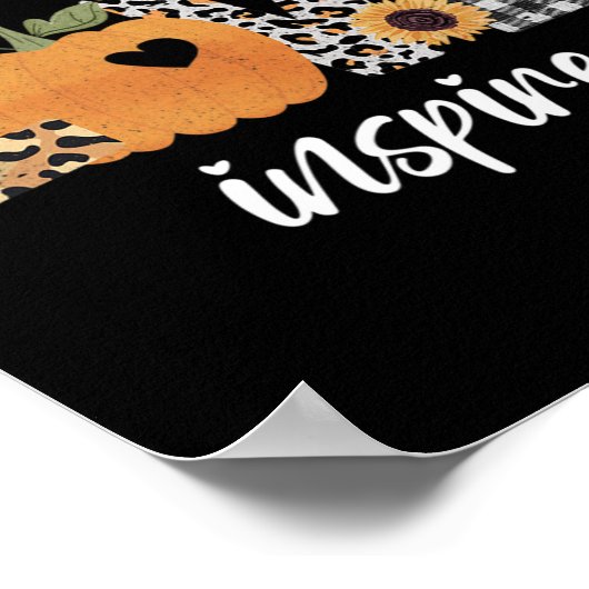 Lehrer Lehre Liebe Inspirierte Herbst Pumpkin Herb Poster (Ecke)