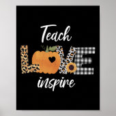Lehrer Lehre Liebe Inspirierte Herbst Pumpkin Herb Poster (Vorne)