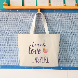 Lehrer lehren Liebe inspirieren Jumbo Stoffbeutel