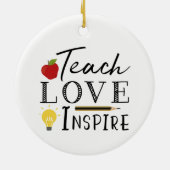 Lehrer lehren Liebe inspiriert Keramik Ornament (Hinten)