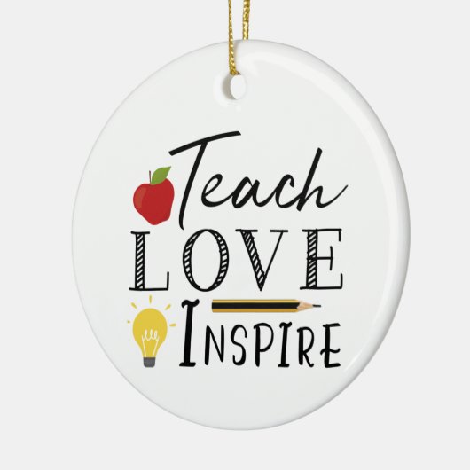 Lehrer lehren Liebe inspirierte Keramik Schmuck Keramik Ornament (Links)