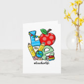 Lehrer lehren Stuff Liebe Apple Symbol Karte (Gelbe Blume)