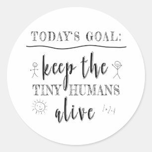 Lehrer lehren winzige menschliche Schule Abschluss Runder Aufkleber