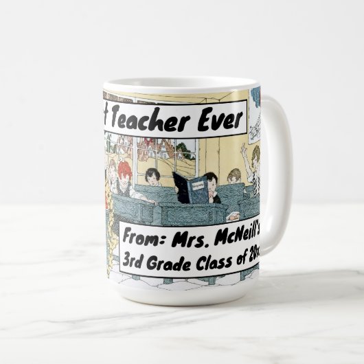 Lehrer Lehrende Schüler im Jahr 1923 Klassenzimmer Kaffeetasse (VorderseiteRechts)
