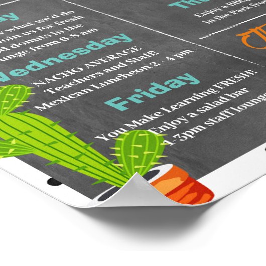 Lehrer-Lehrer-Lehrwoche Poster (Ecke)