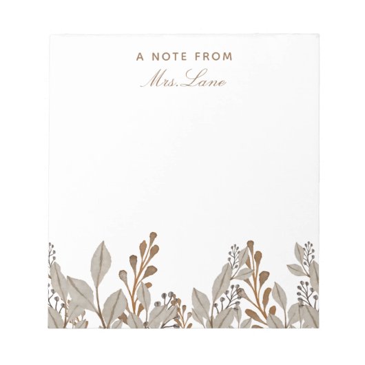 Lehrer Lehrerbewertung Geschenk Stilvolles Notepad Notizblock (Vorderseite)