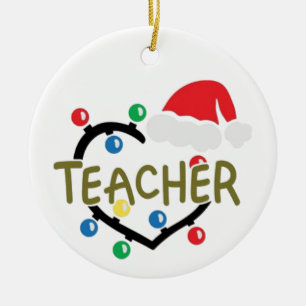 LEHRER/LEHRERIN-CHRISTMAS AUF ANDERER SEITE KERAMIK ORNAMENT