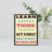 Lehrer lernen Erziehung Postkarte (Stehend Vorderseite)