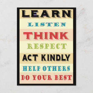 Lehrer lernen Erziehung Postkarte