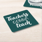 Lehrer lernen rechteckiger pappuntersetzer (angewinkelt)