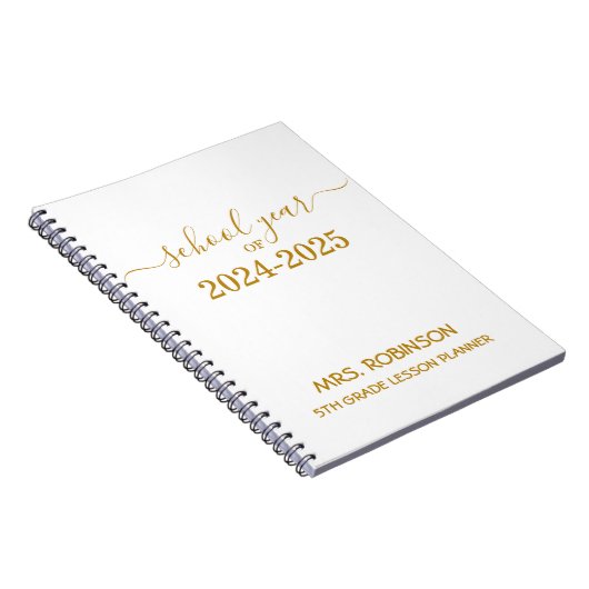 Lehrer Lesson Planer Gold-Script-Geschenk Notizblock (Rechte Seite)