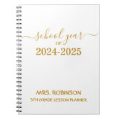 Lehrer Lesson Planer Gold-Script-Geschenk Notizblock (Vorderseite)