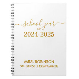 Lehrer Lesson Planer Gold-Script-Geschenk Notizblock