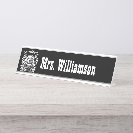 Lehrer Libarian Lesebücher Schreibtischnamensplakette (Vorderseite )